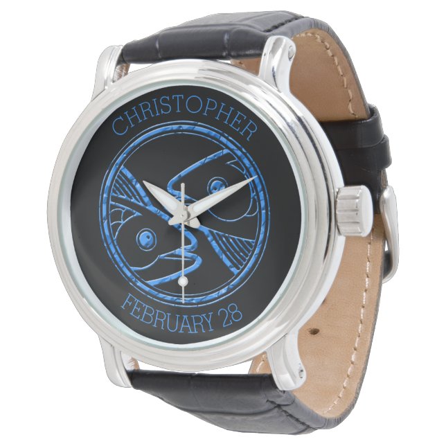 Horoscope Zodiac Sign Pisces Watch (Angled)