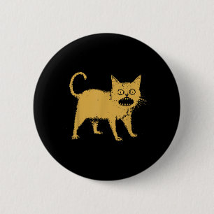 Horrible Japanese Cat  6 Cm Round Badge