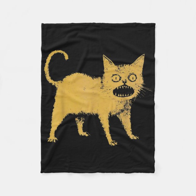 Horrible Japanese Cat Funny  Fleece Blanket (Front)