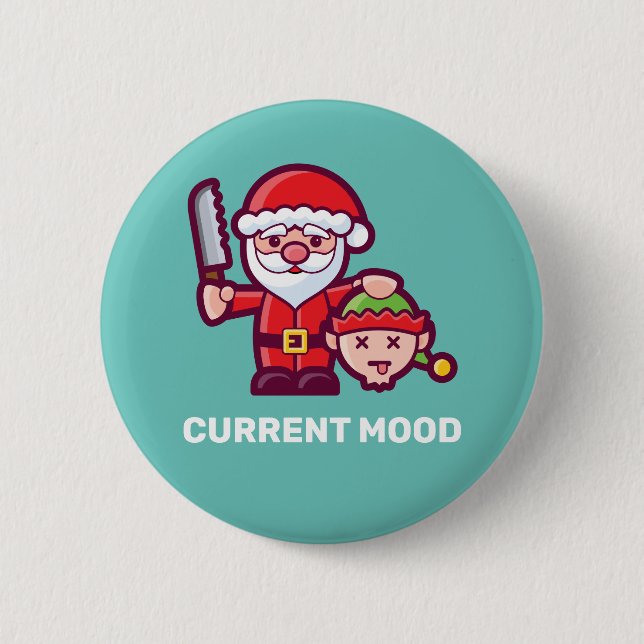 Horrible Santa Claus 6 Cm Round Badge (Front)