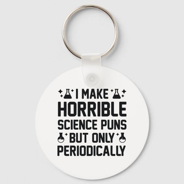 Horrible Science Puns Key Ring (Front)