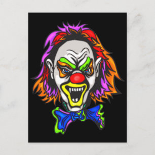 Horrid Evil Clown Postcard