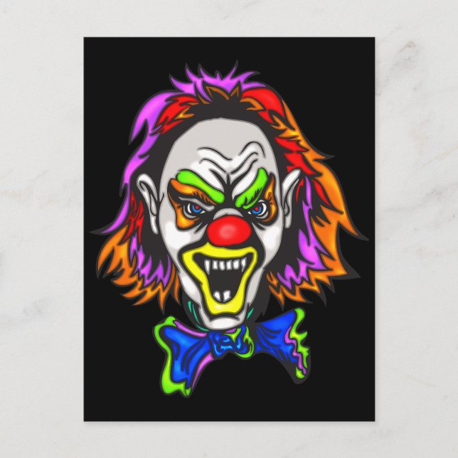 Horrid Evil Clown Postcard (Front)