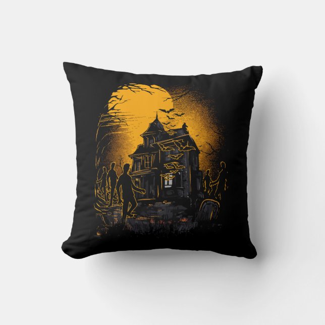 Horrific Halloween Nightmare Scene Cushion (Front)