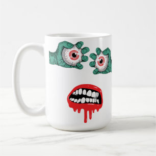 Horrific Zombie Hands with Melting Lipstick Coffee Mug