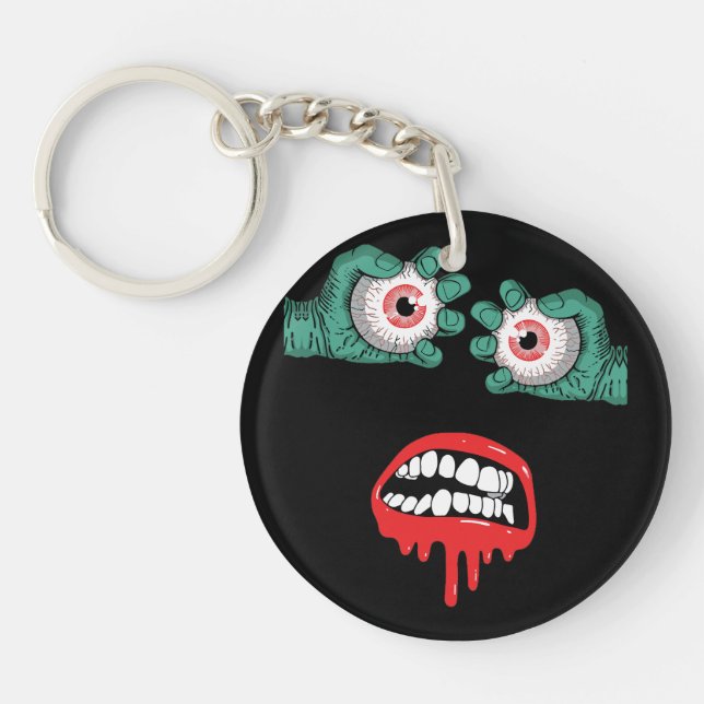 Horrific Zombie Hands with Melting Lipstick Key Ring (Front)