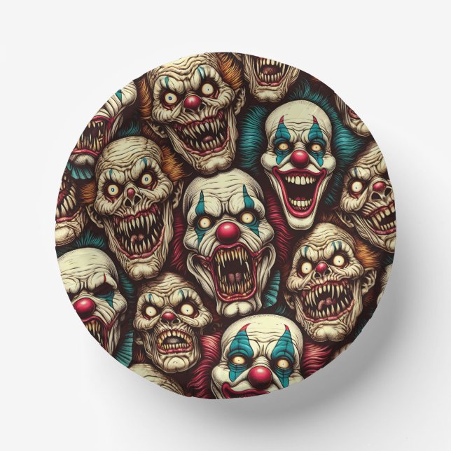 Horrifying Clowns Halloween Party  Paper Plate (Front)