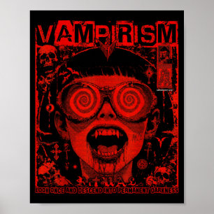 Horror Anime Gothic Emo Vampire Trippy Y2k Nge Poster