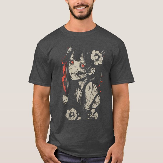 Horror Anime Manga Japan Japanese Creepy Kawaii Go T-Shirt (Front)