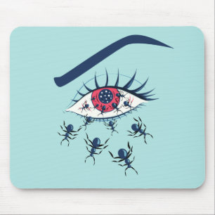 Horror Art Creepy Crawling Insects Eye Mouse Pad
