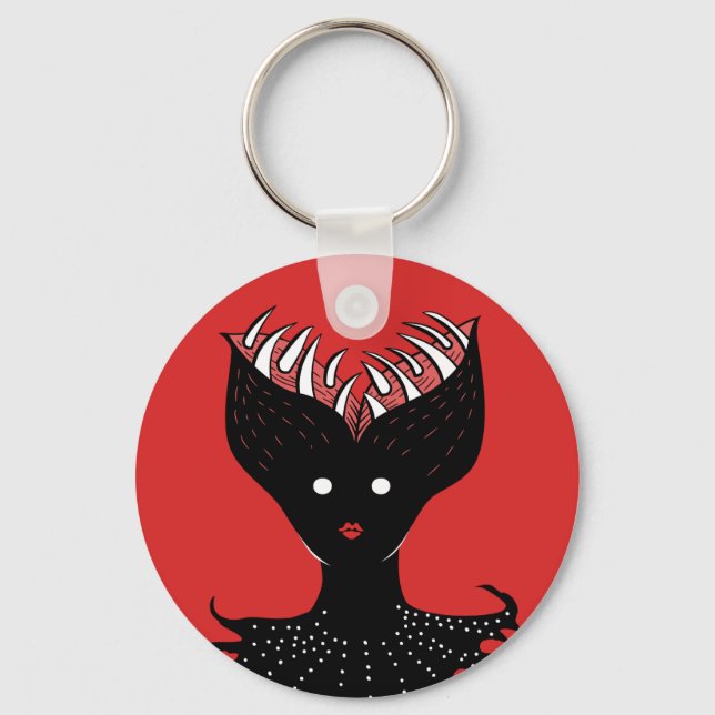 Horror Art Creepy Demon Monster Key Ring (Front)