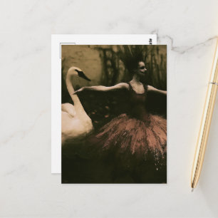 Horror Ballerina and Swan Postcard