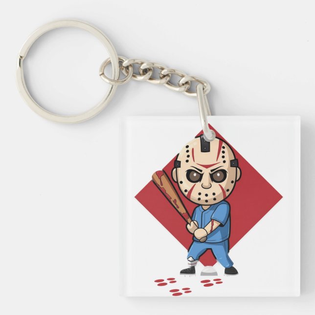 Horror Baseball Player Key Ring (Front)