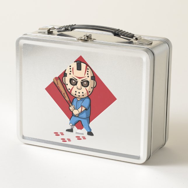 Horror Baseball Player Metal Lunch Box (Front)