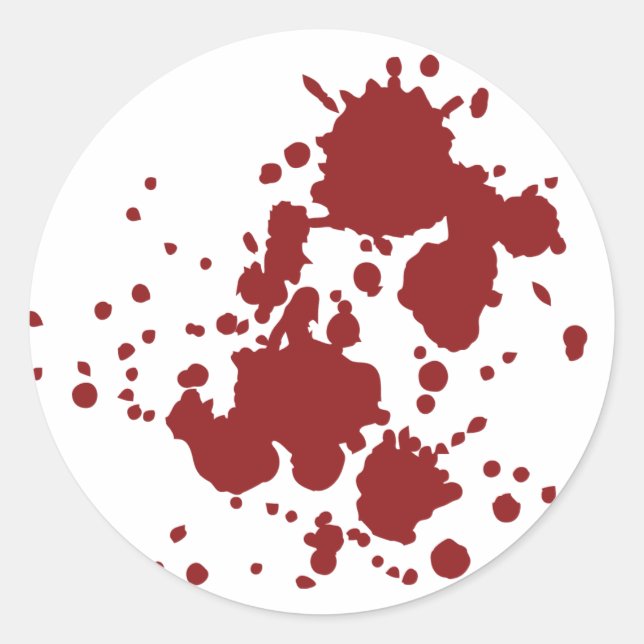 horror blood stains classic round sticker (Front)