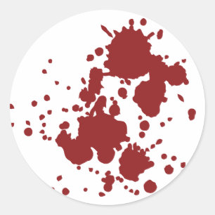 horror blood stains classic round sticker