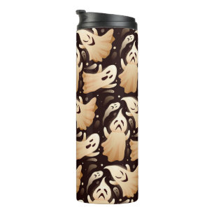 Horror Boo Ghost Halloween Pattern Thermal Tumbler