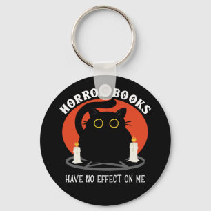 Horror Books Have No Effect On Me - Black Cat Key Ring