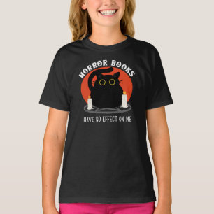 Horror Books Have No Effect On Me - Black Cat T-Shirt