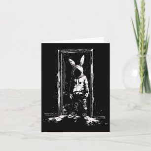Horror Bunny Mask Man Rabbit Alt Goth Slasher Cree Card