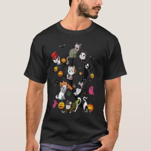 Horror Cat Character Funny Halloween Costume Men W T-Shirt