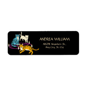 Horror cat cult halloween  return address label