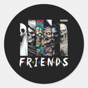 Horror Characters Friend Halloween Family Matching Classic Round Sticker