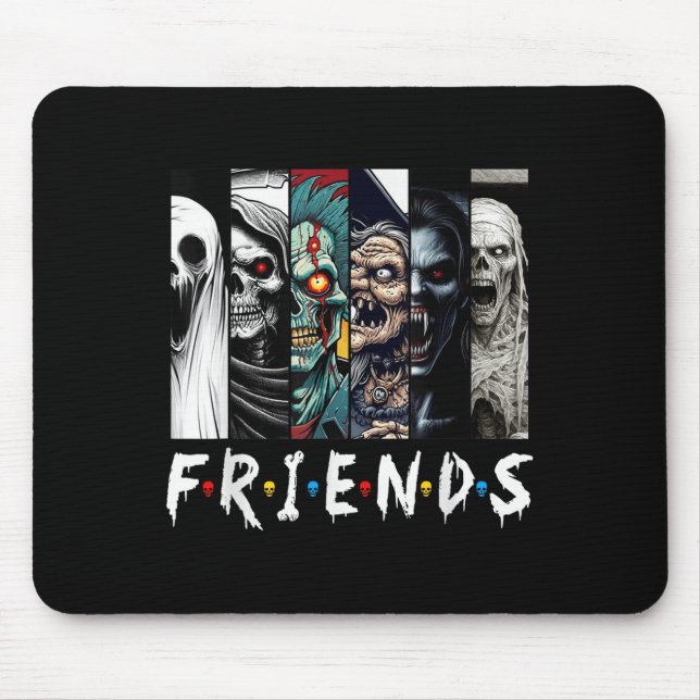 Horror Characters Friend Halloween Family Matching Mouse Pad (Front)