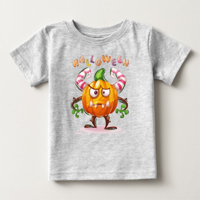 Horror Childish Halloween Pumpkin Crazy  Baby T-Shirt (Front)