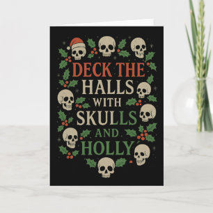 Horror Christmas Design For Goth Skull Lovers  Card