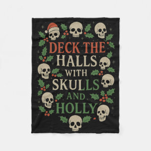 Horror Christmas Design For Goth Skull Lovers Fleece Blanket