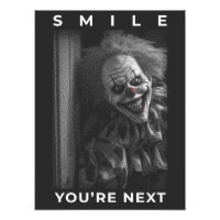 Horror clown smiling creepy
