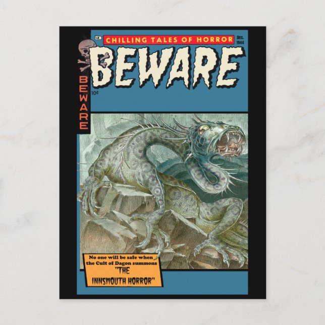 Horror Comic: Beware Postcard (Front)