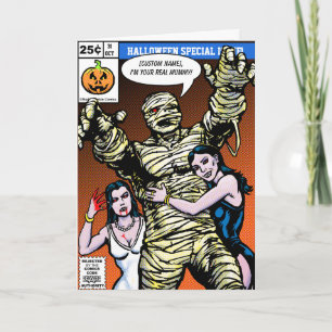 Horror Comic Style Halloween Greetings Card