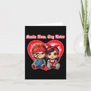 Horror Couple Smile Now Cry Later Chicano Valentin Card