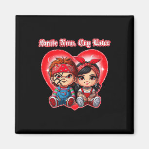 Horror Couple Smile Now Cry Later Chicano Valentin Magnet
