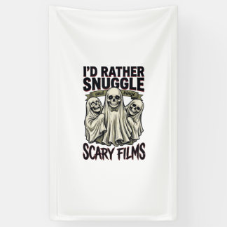 Horror Cuddle Shirt Funny Skull Ghost Movie Night  Banner