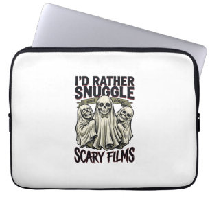 Horror Cuddle Shirt Funny Skull Ghost Movie Night Laptop Sleeve