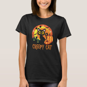 Horror Cut Cat Creepy Halloween Cute Creepy Cat Fo T-Shirt