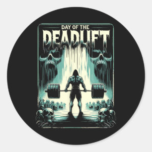 Horror Deadlift Workout Training Bodybuilder Classic Round Sticker