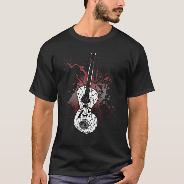 Horror Electric Guitar Metal Rock Music Death Goth T-Shirt (Front)