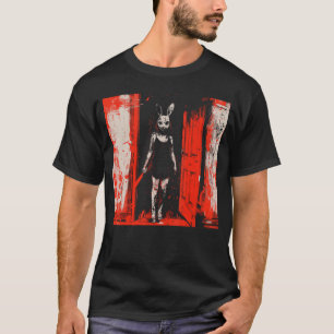 Horror Evil Bunny Slasher Girl Red Anime Goth Cree T-Shirt