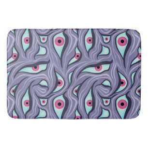 Horror Evil Eyes Purple Pastel Goth Bath Mat