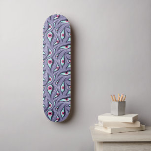 Horror Evil Eyes Purple Pastel Goth Skateboard