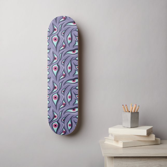 Horror Evil Eyes Purple Pastel Goth Skateboard (Wall Art)
