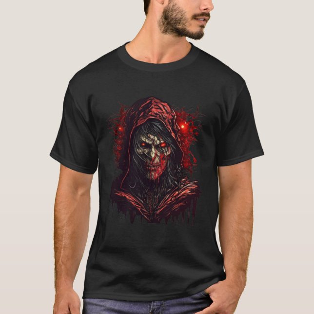 Horror Evil Mage Nightmare Scary Terrifying Hallow T-Shirt (Front)
