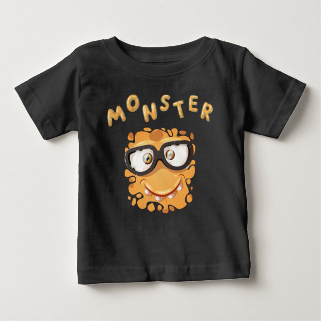 Horror Expressions Funny Monster Faces Baby T-Shir Baby T-Shirt (Front)