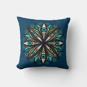 Horror Eyes Flower Mandala Creepy Goth Cushion