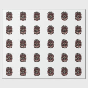 Horror Fan Club Halloween Demon Face Skulls Film R Wrapping Paper