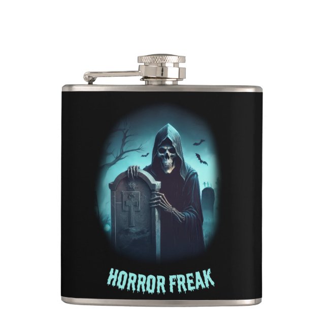 Horror Freak Reaper Hip Flask (Front)